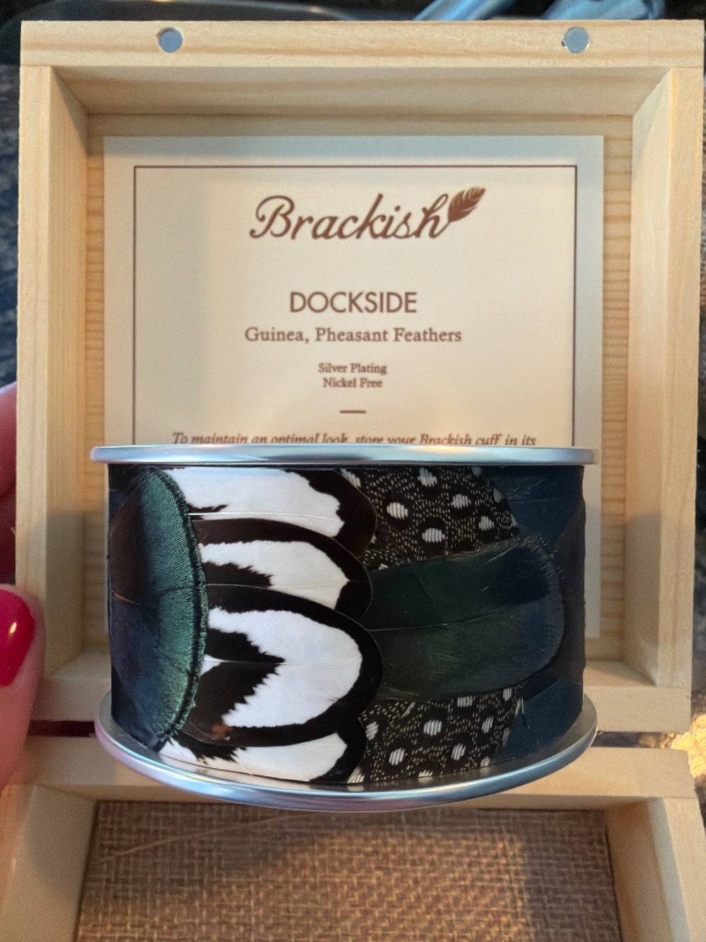 Brackish Dockside Guinea, Pheasant Feathers Cuff